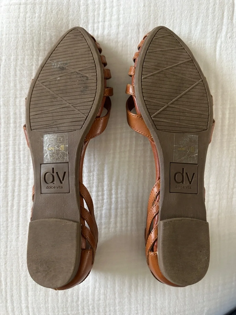 Woven Pointed-Toe Flat Sandals in Brown - Picture 2 of 2